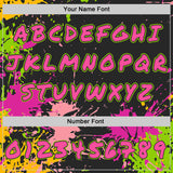 Custom Graffiti Pattern Pink Black-Neon Green Paint Splatter Pullover Sweatshirt Hoodie