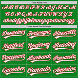 Custom Grass Green White-Red Authentic Baseball Jersey