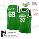 Custom Grass Green White Authentic Basketball Jersey