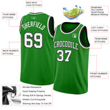 Custom Grass Green White-Black Authentic Basketball Jersey