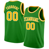 Custom Grass Green Gold-White Authentic Basketball Jersey