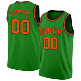 Custom Grass Green Orange-Black Authentic Basketball Jersey
