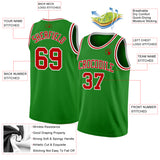 Custom Grass Green Red-White Authentic Basketball Jersey