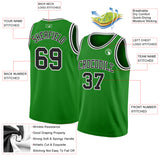 Custom Grass Green Black-White Authentic Basketball Jersey