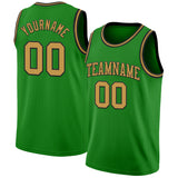 Custom Grass Green Old Gold-Black Authentic Basketball Jersey