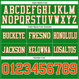 Custom Grass Green Orange-White Authentic Football Jersey