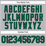 Custom Gray Black Pinstripe Kelly Green Authentic Baseball Jersey