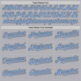 Custom Gray Light Blue-Steel Gray Mesh Authentic Throwback Baseball Jersey