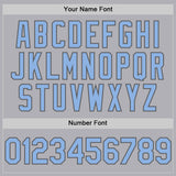 Custom Gray Light Blue-Steel Gray Mesh Authentic Throwback Baseball Jersey
