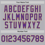 Custom Gray Purple-Old Gold Mesh Authentic Throwback Baseball Jersey