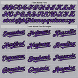 Custom Gray Purple-Black Mesh Authentic Throwback Baseball Jersey