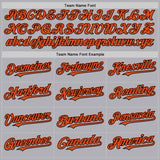 Custom Gray Orange-Black Mesh Authentic Throwback Baseball Jersey