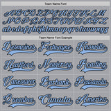 Custom Gray Light Blue-Black Hockey Lace Neck Jersey