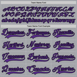 Custom Gray Purple-Black Hockey Lace Neck Jersey