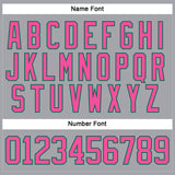 Custom Gray Pink-Kelly Green Hockey Lace Neck Jersey