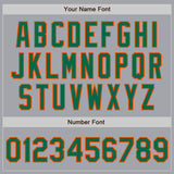 Custom Gray Kelly Green-Orange Authentic Baseball Jersey