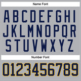 Custom Gray Navy-Gold Hockey Jersey