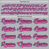 Custom Gray Light Blue Black-Pink Hockey Jersey