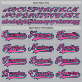 Custom Gray Teal Black-Pink Hockey Jersey
