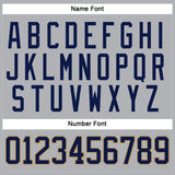 Custom Gray Navy-Old Gold Hockey Jersey