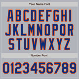 Custom Gray Royal-Orange Authentic Baseball Jersey
