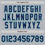 Custom Gray Navy-Teal Authentic Baseball Jersey