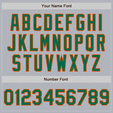 Custom Gray Kelly Green-Orange Authentic Baseball Jersey
