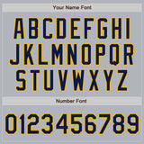Custom Gray Navy-Gold Authentic Baseball Jersey