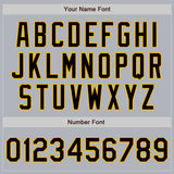 Custom Gray Black-Gold Authentic Baseball Jersey