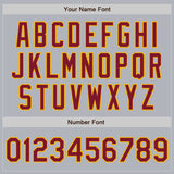 Custom Gray Crimson-Gold Authentic Baseball Jersey