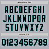 Custom Gray Black-Teal Authentic Baseball Jersey