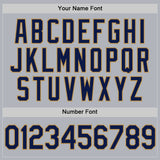 Custom Gray Navy-Old Gold Authentic Throwback Basketball Jersey