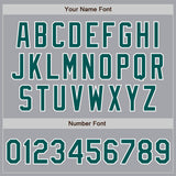 Custom Gray Midnight Green White-Red Authentic Baseball Jersey