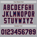 Custom Gray Navy-Red Authentic Baseball Jersey