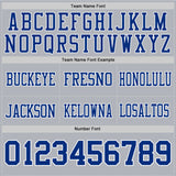 Custom Gray Royal-White Authentic Football Jersey