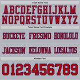 Custom Gray Red-Royal Authentic Football Jersey