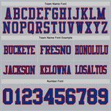 Custom Gray Royal-Red Authentic Football Jersey