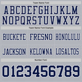 Custom Gray Navy-White Authentic Football Jersey