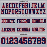 Custom Gray Navy-Red Authentic Football Jersey