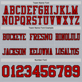 Custom Gray Red-Black Authentic Football Jersey