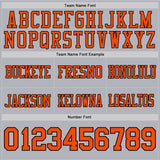 Custom Gray Orange-Black Authentic Football Jersey