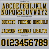 Custom Gray Black-Gold Authentic Football Jersey