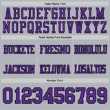 Custom Gray Purple-Black Authentic Football Jersey