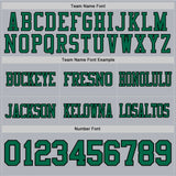 Custom Gray Kelly Green-Black Authentic Football Jersey