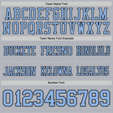 Custom Gray Light Blue-Black Authentic Football Jersey