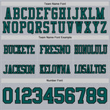 Custom Gray Midnight Green-Black Authentic Football Jersey