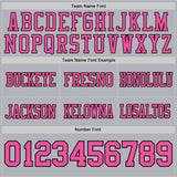Custom Gray Pink-Black Authentic Football Jersey