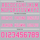 Custom Gray Pink-White Authentic Football Jersey