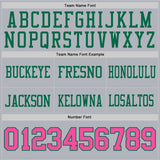 Custom Gray Pink-Kelly Green Authentic Football Jersey