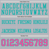 Custom Gray Pink-Aqua Authentic Football Jersey